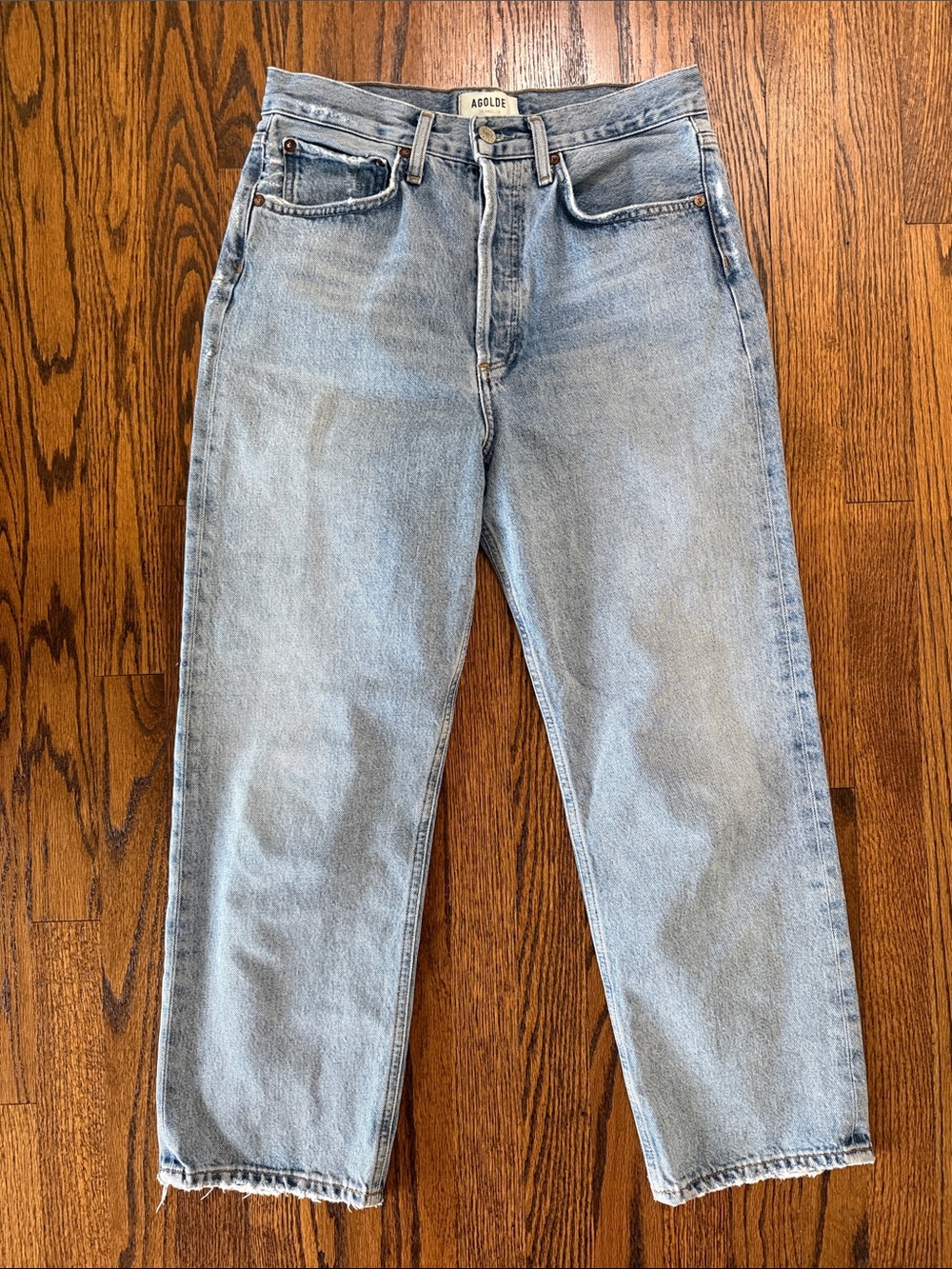 Agolde Light Wash Straight-Leg Women’s 26 Distressed Jeans